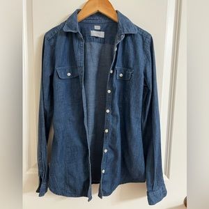 LOFT XXS Softened Button Down Denim Shirt